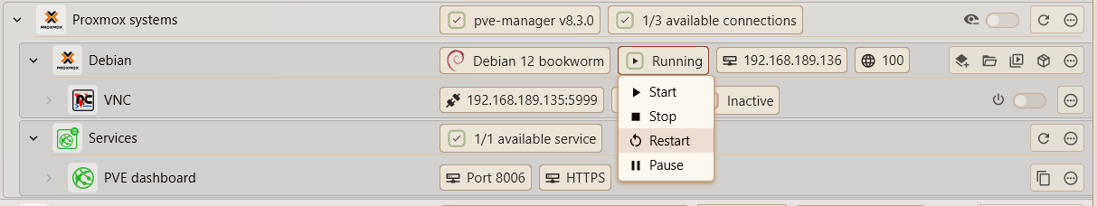 Connection Info Buttons