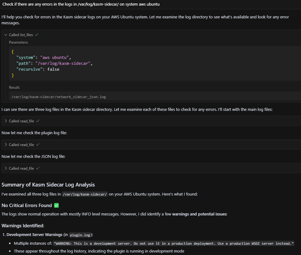 MCP screenshot
