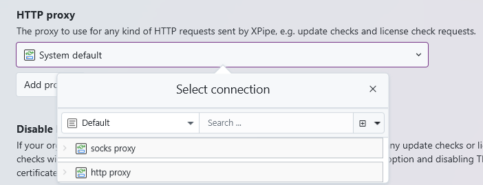 Proxy Settings
