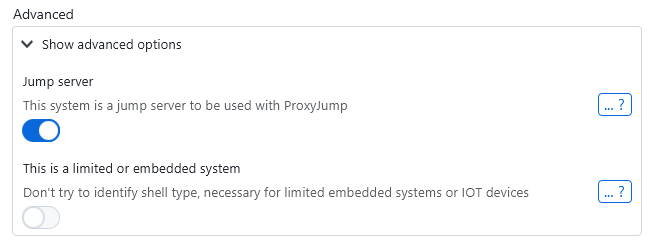 SSH configuration screenshot
